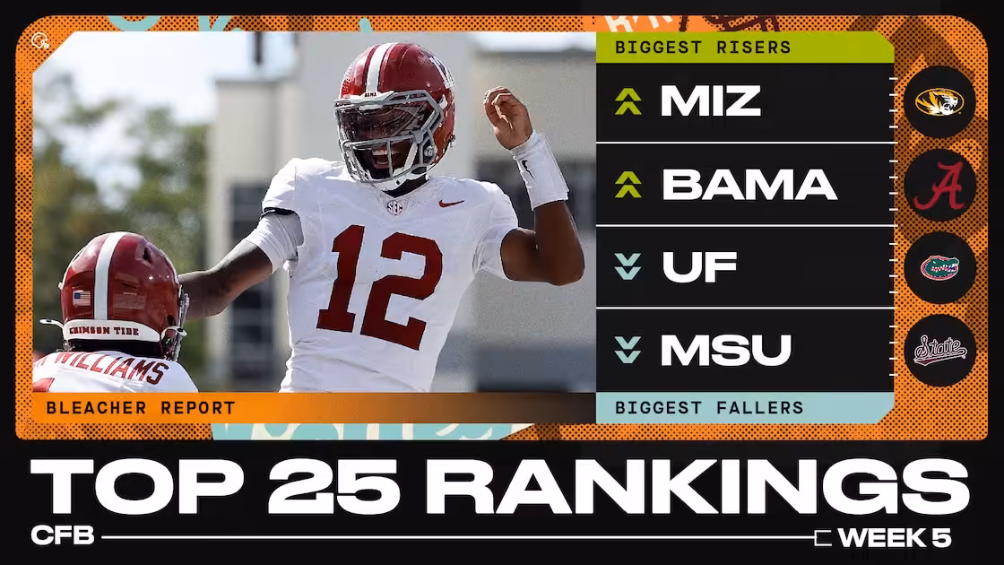 B/R's 2026 College Football Experts Top 25 Rankings After Week 5