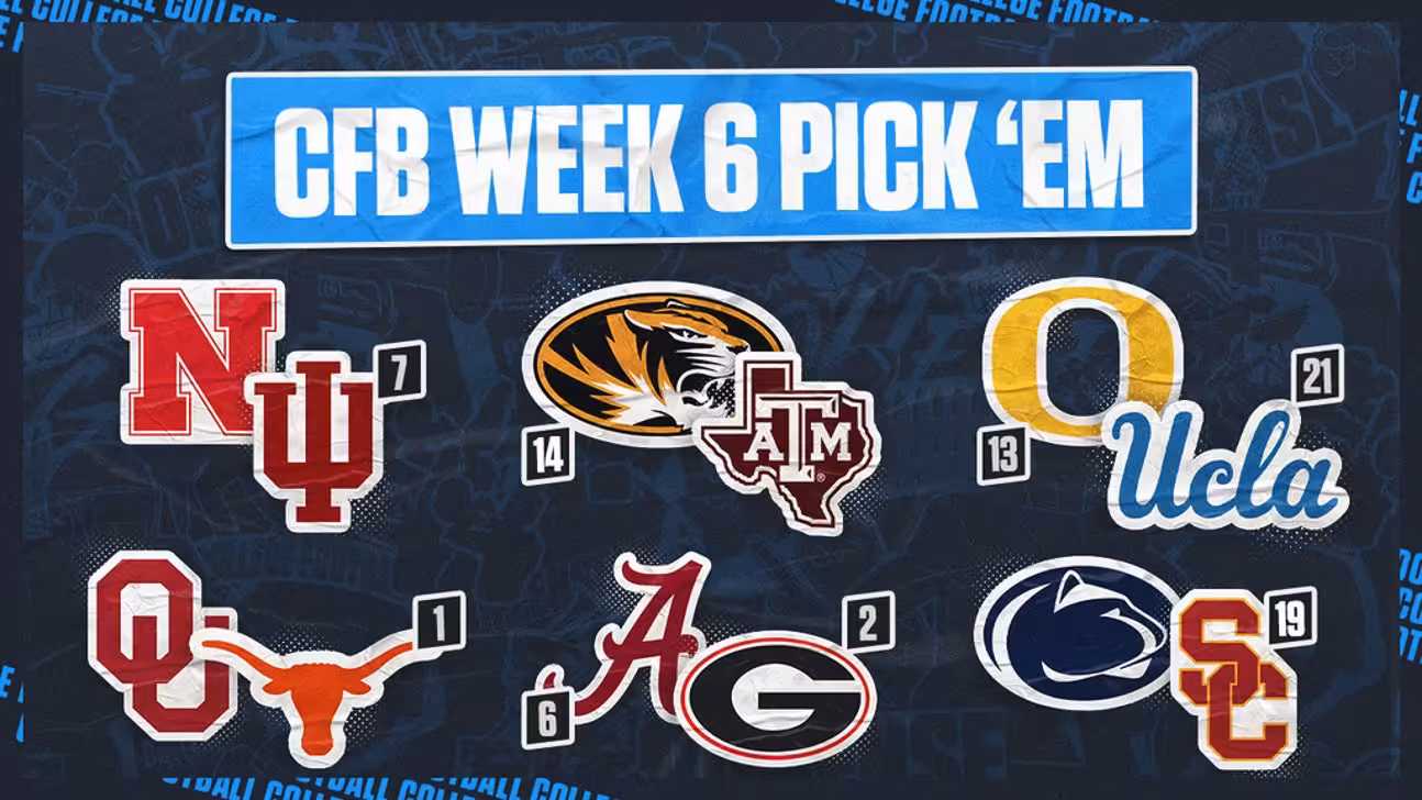 CFB Pick 'Em: Top Week 6 Games, Including Alabama-Georgia, Oregon-UCLA, More