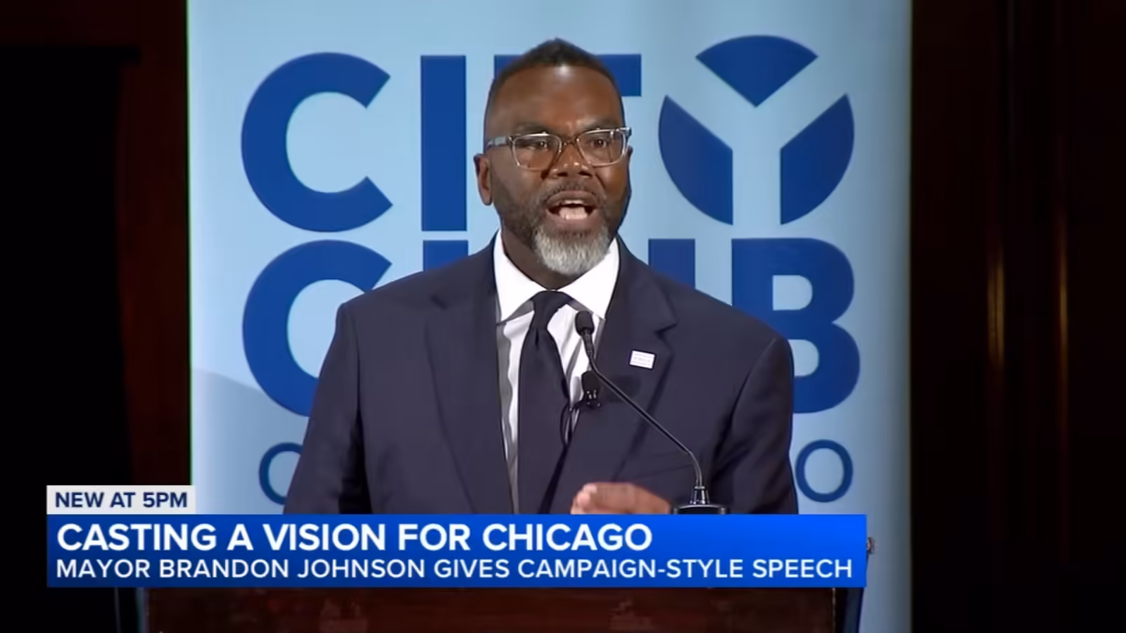 Chicago Mayor Brandon Johnson at City Club warns crime could rise if corporations don't pay more
