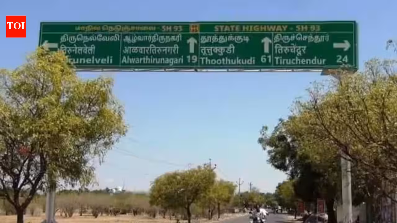 Hindi on TN highway board stirs row, 2 engineers suspended | Madurai News