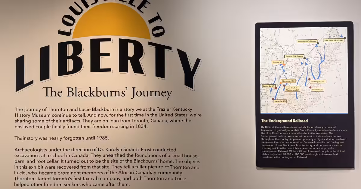 History exhibit reveals enslaved couple’s groundbreaking journey from Louisville to Canada