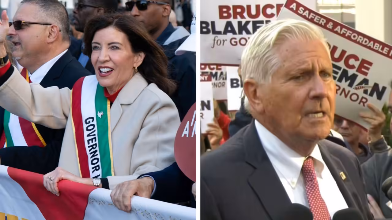 Hochul, Blakeman hit Columbus Day Parade before debate