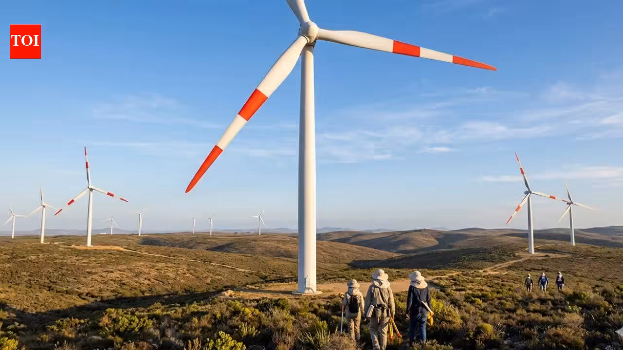 In South Africa, researchers painted two red stripes on one turbine blade; a preprint reports bird fatalities fell by a median 83% at four treated turbines | World News