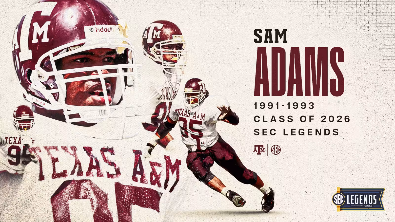Sam Adams Named 2026 SEC Football Legend - Texas A&M Aggies