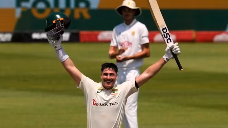 South Africa one down at stumps after Renshaw shines with 190