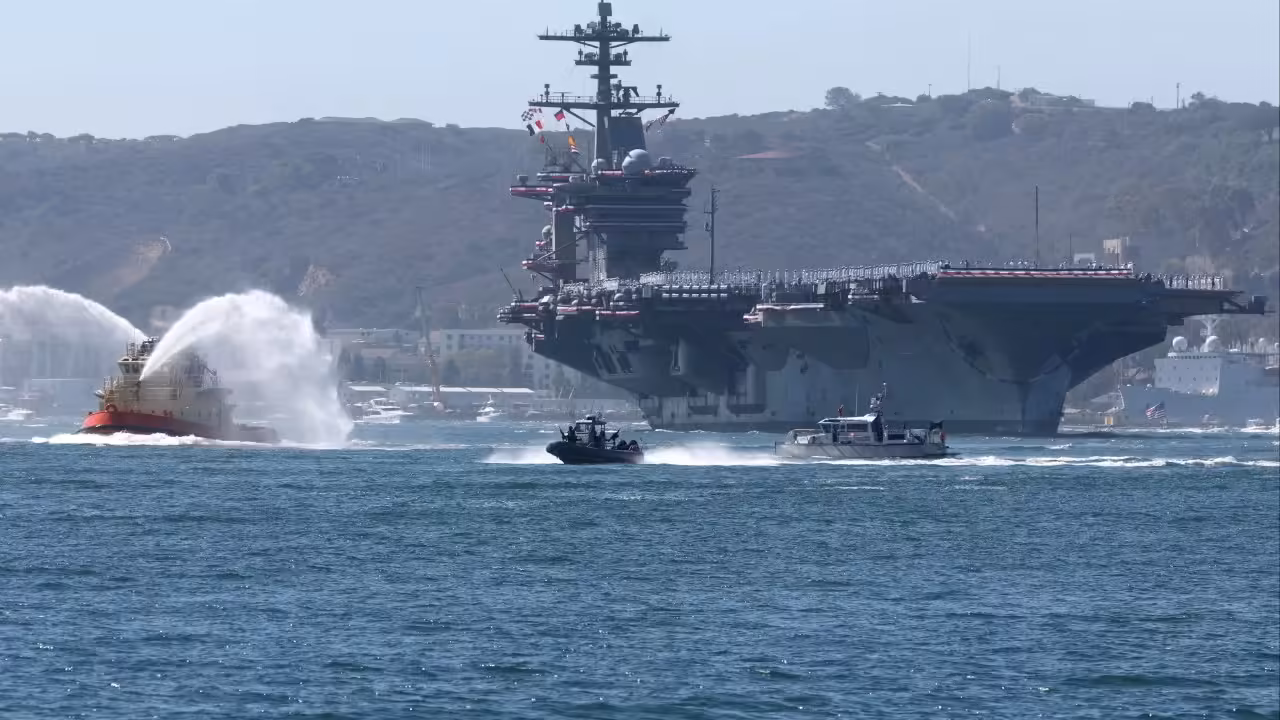 The long-deployed USS Abraham Lincoln returns home to San Diego from Middle East