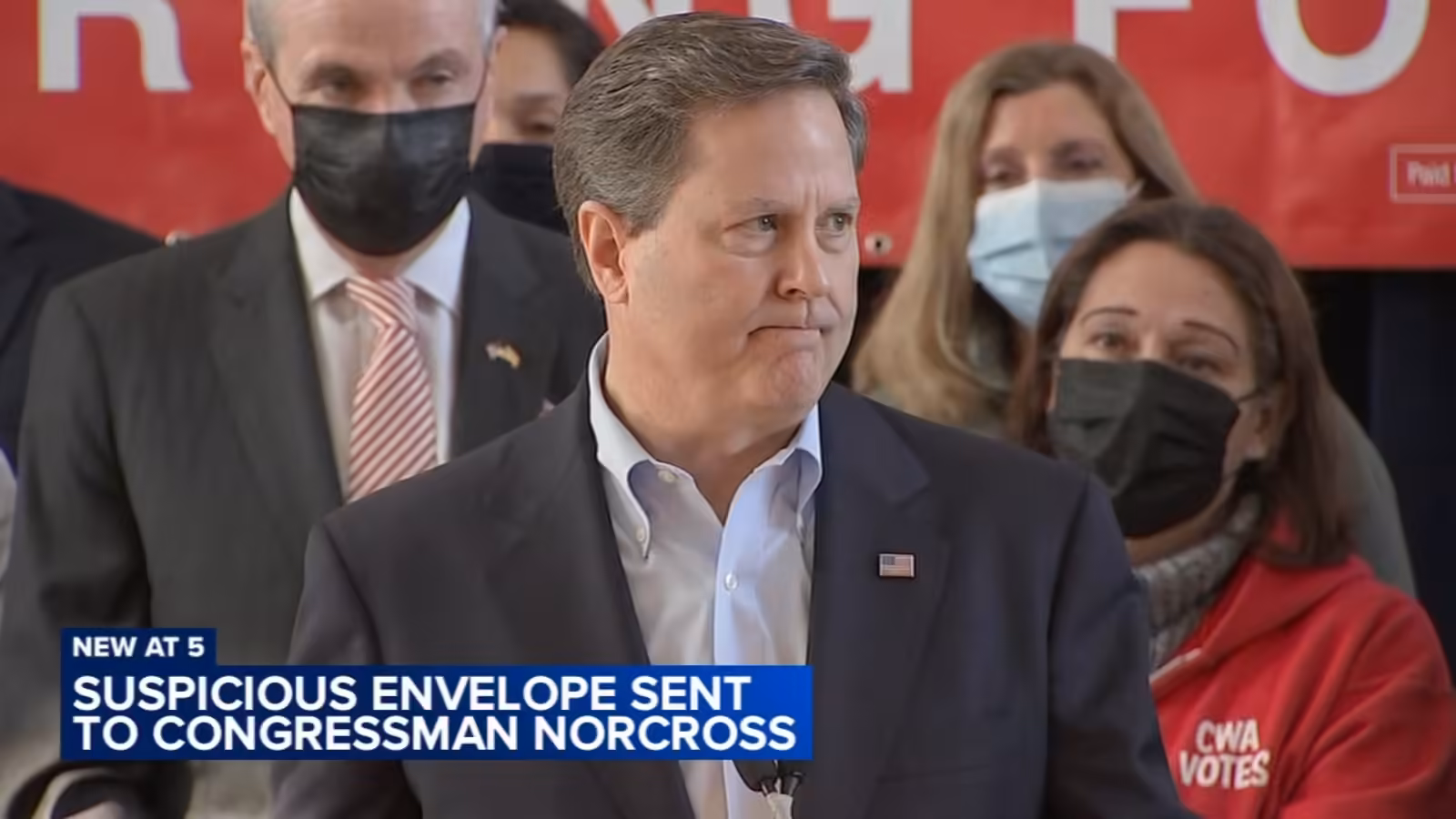 United States Postal Service intercepts suspicious envelope addressed to Rep. Donald Norcross' office