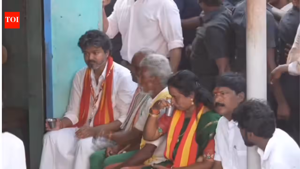 Watch: Tamil Nadu CM Vijay's 'chai pe charcha' during bypoll campaign trail | India News